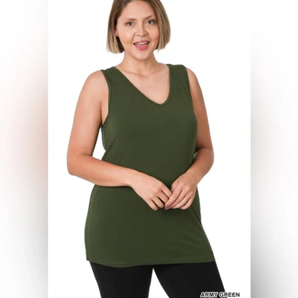 Z26 Sale 🥳Zenana C15 Plus Size Racerback Tank Top in Hot Pink - Picture 4 of 4